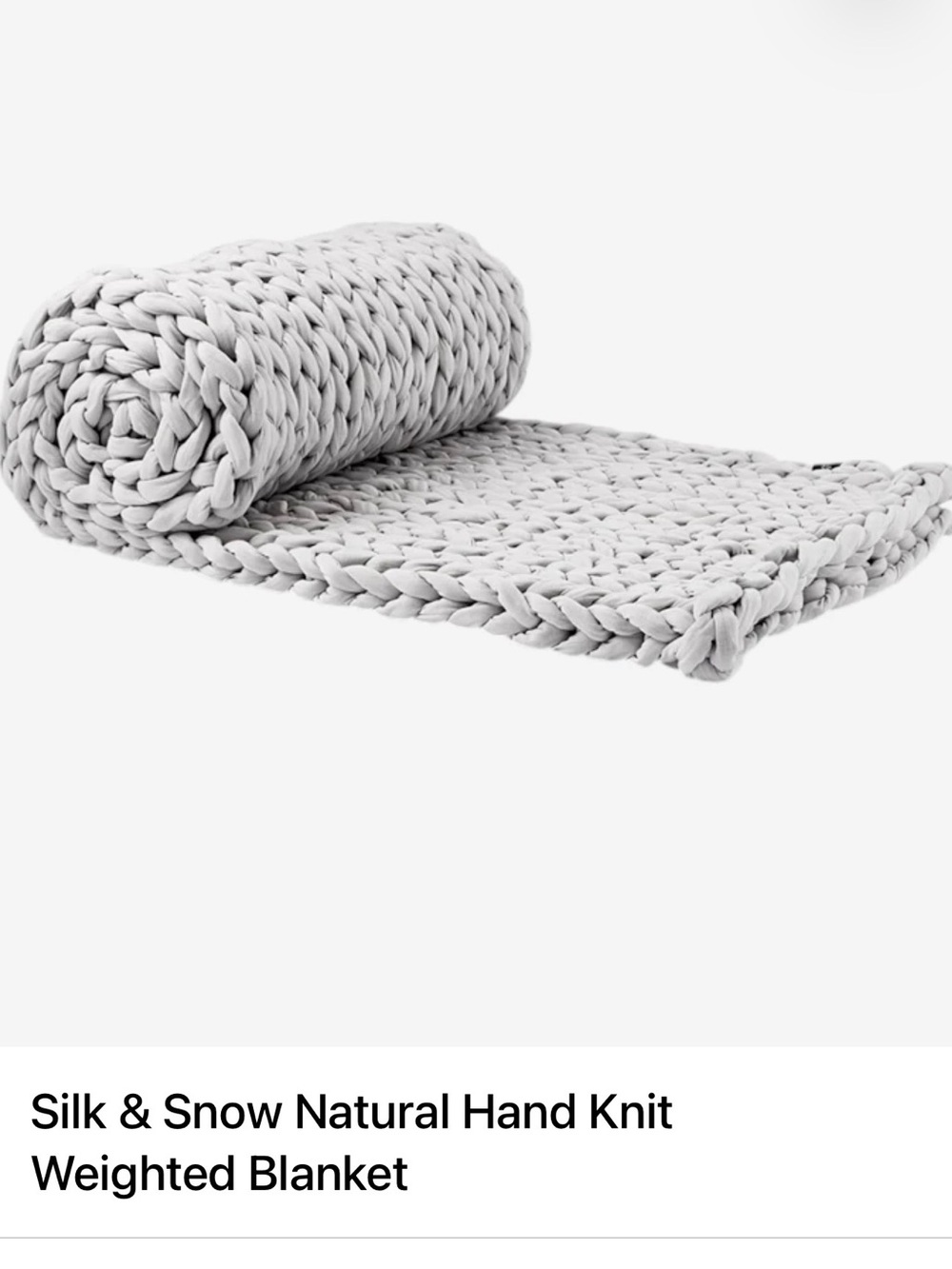 White Hand-Knit Weighted Throw